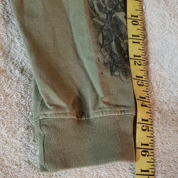 Kids Olive Hoodie with Graphic Sleeves - Picture 12 of 12